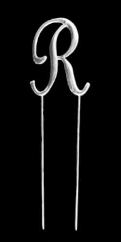 Silver Metal Topper - Letter R - Click Image to Close